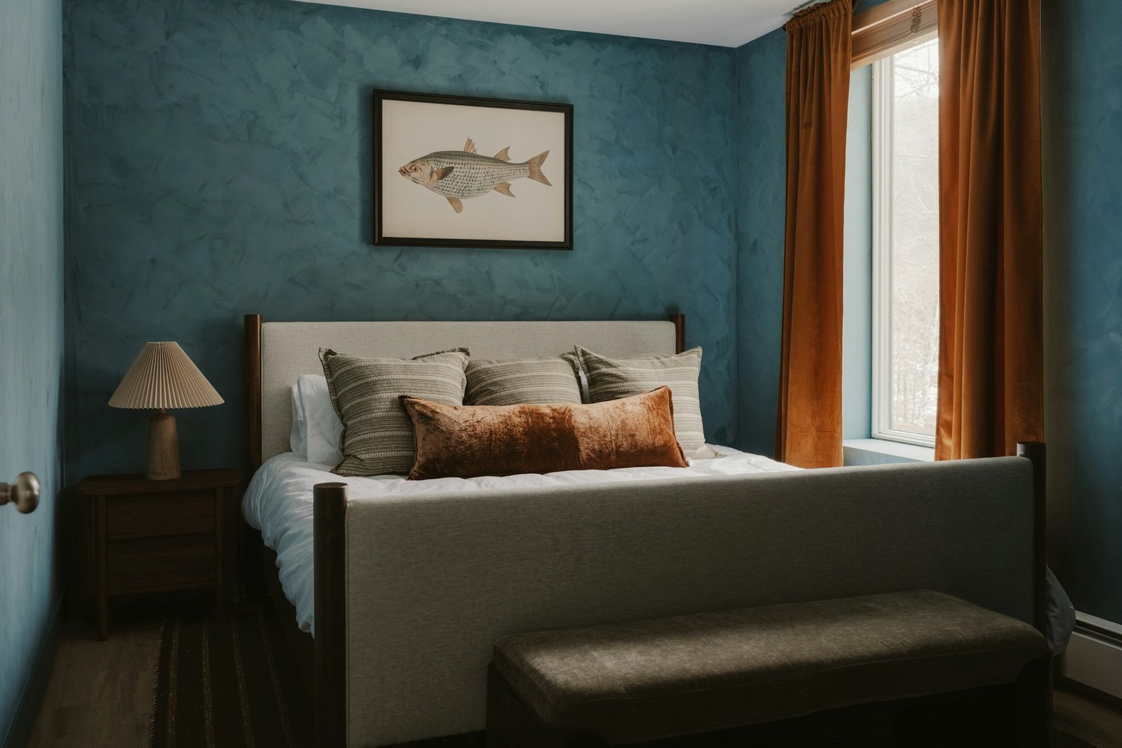 Painted bedroom interior