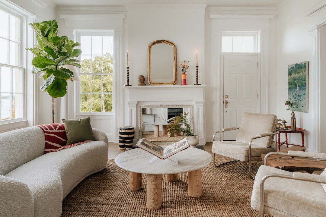 Representative interior living room with light painted walls