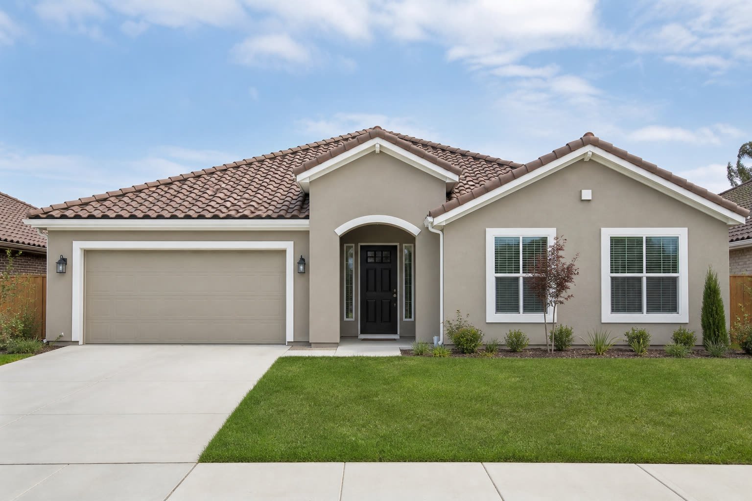 Stucco house after