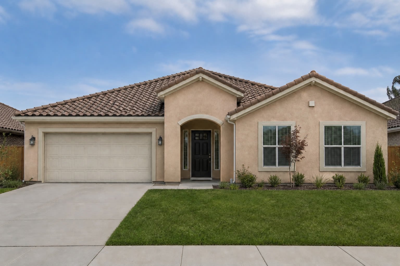Stucco house before